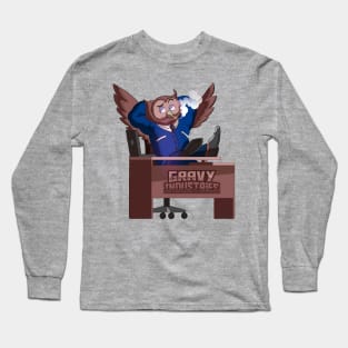 Business Owl Desk and Ciggy Long Sleeve T-Shirt